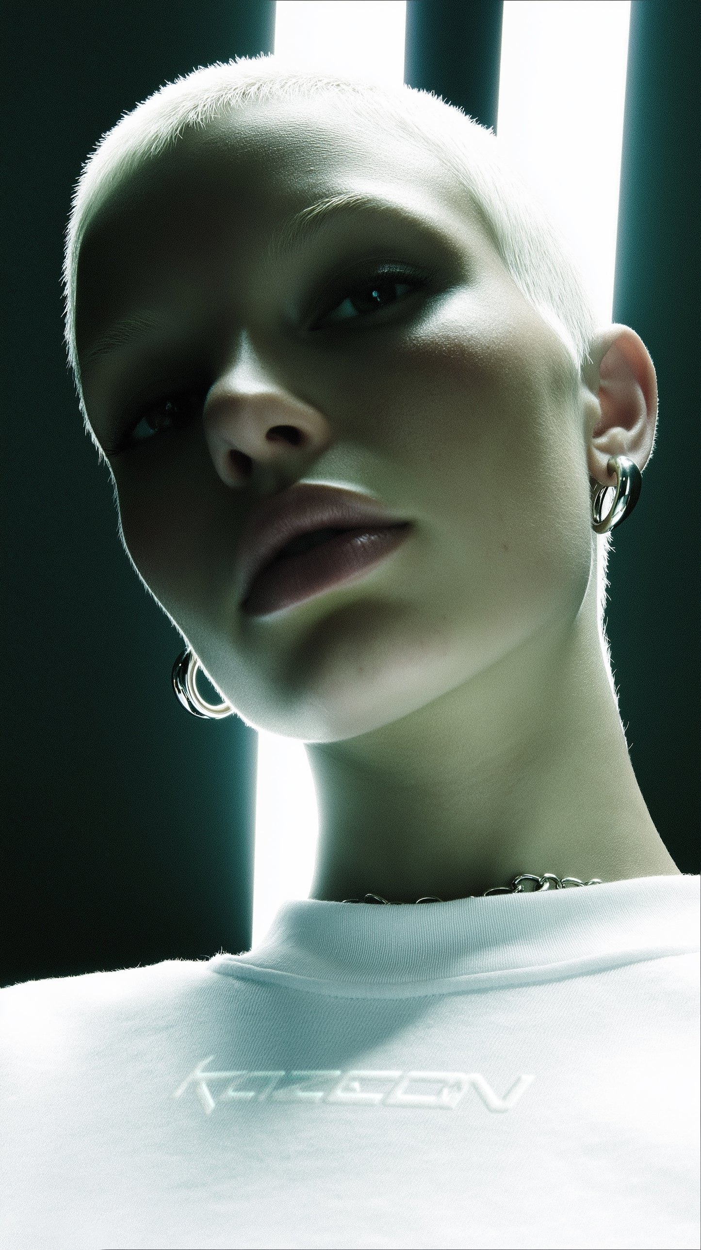 "EMBROIDERED LOGO" WHITE TEE